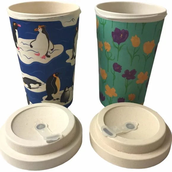 Dining | Nwot A Set Of 2 Eco Chic Reusable Bamboo Coffee Cups | Poshmark